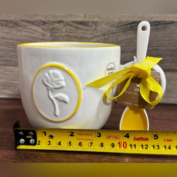 Rae Dunn Disney Beauty And The Beast BELLA Double Side Mug with Spoon 🥄 … - Picture 10 of 11